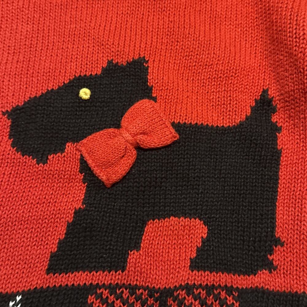 Vintage The Eagles Eye Red Scottie Dogs Plaid Sweater Knit Women's Size Large - Picture 5 of 8